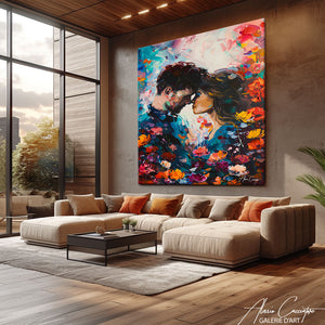 Peinture Couple Enlacé
