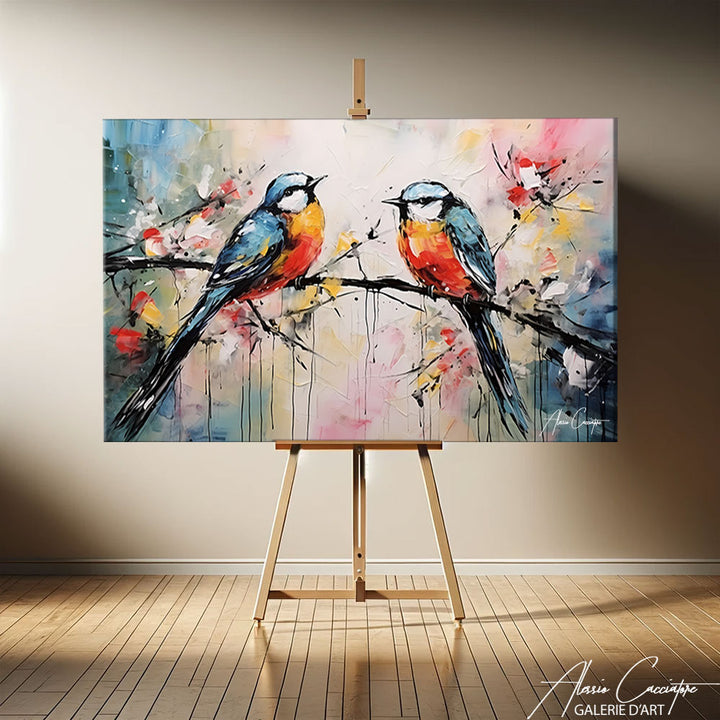tableaux oiseaux et fleurs