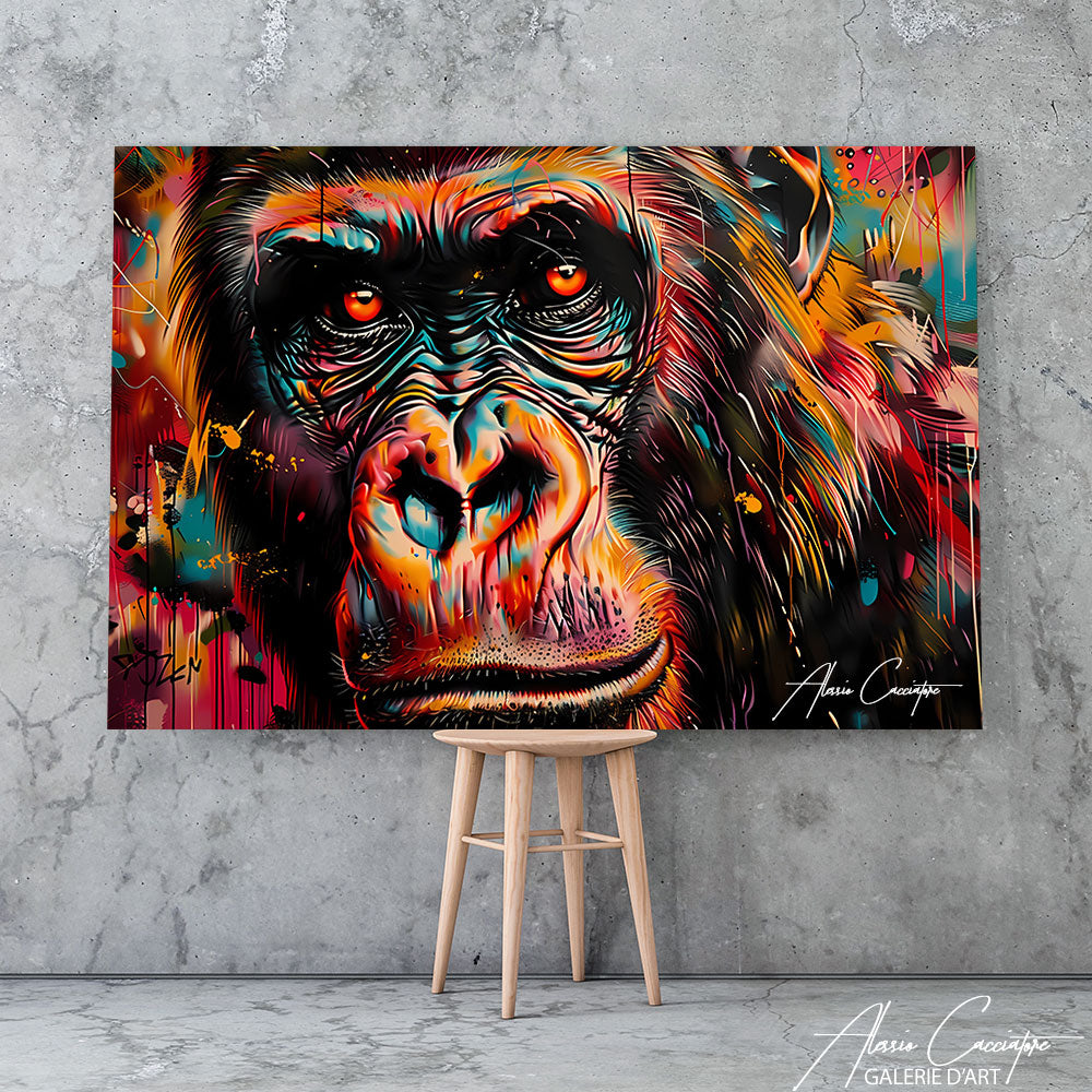 Tableau Gorille Multicolore