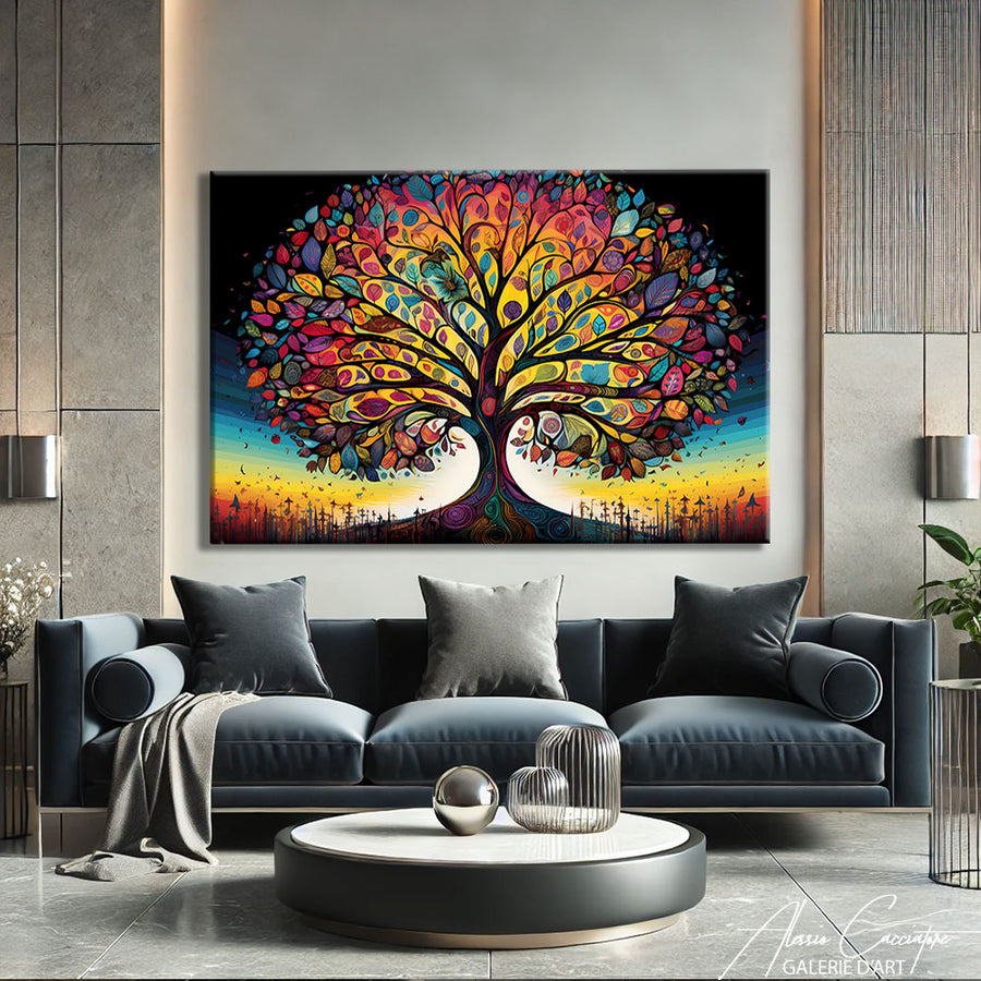 TABLEAU MODERNE ARBRE DE VIE
 – mise en situation