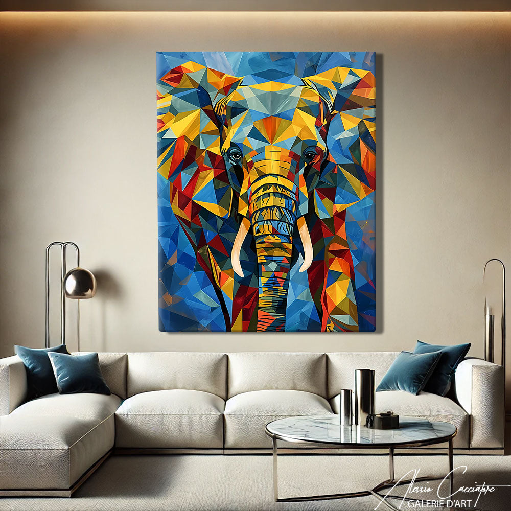 TABLEAU ÉLÉPHANT ABSTRAIT
