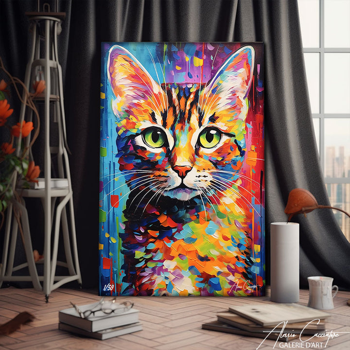 peinture chat pop art