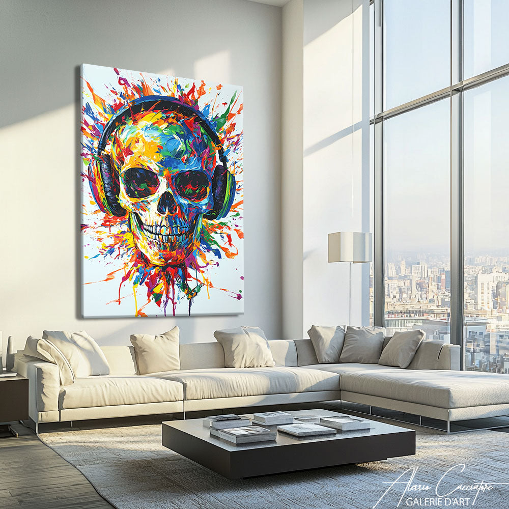 Tableau Tete De Mort Moderne