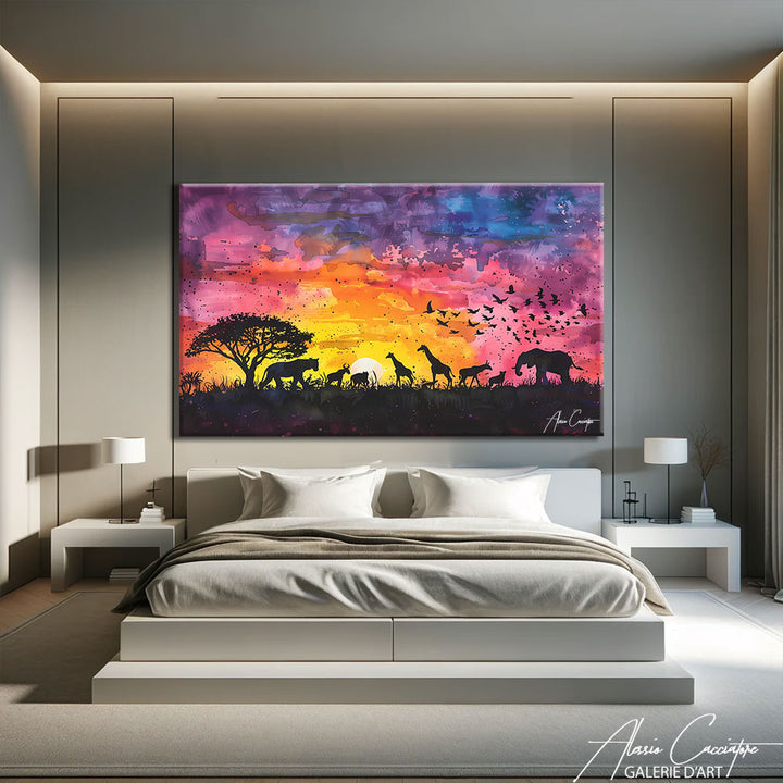 tableau paysage africain