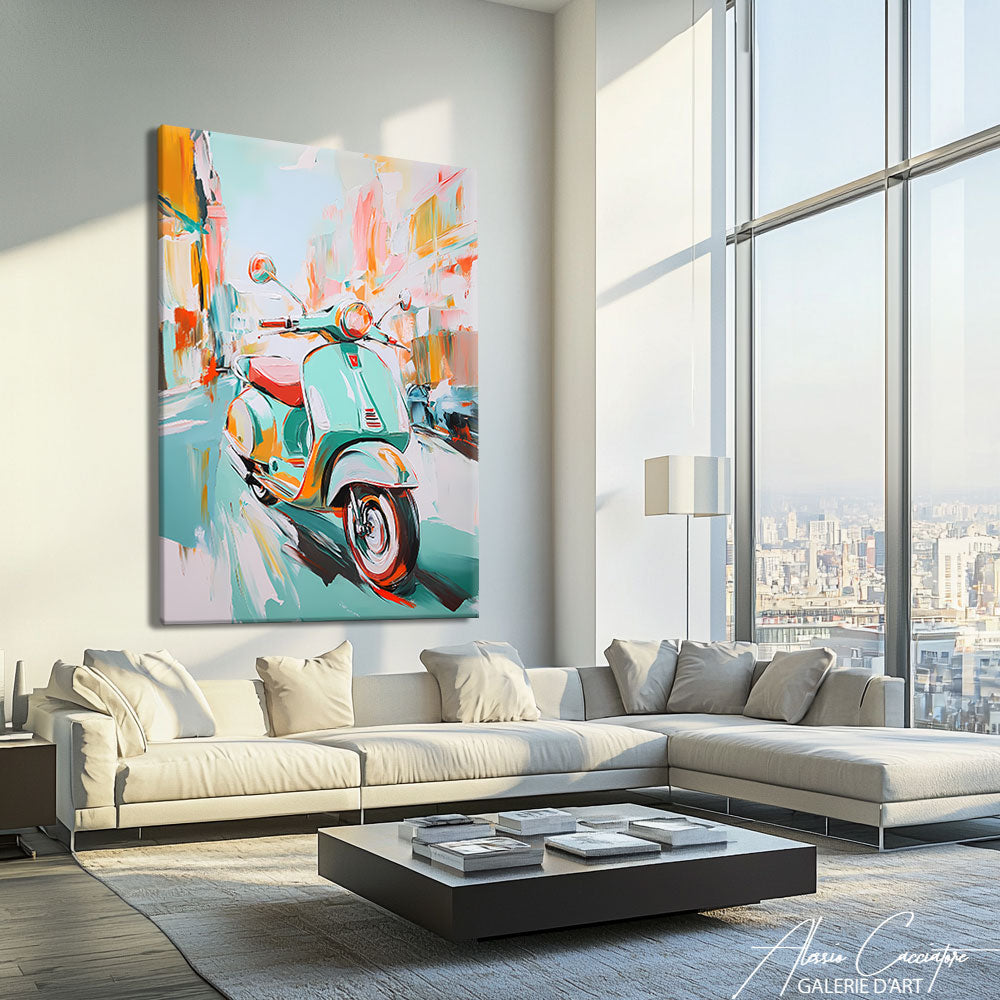 Tableau Vespa Abstrait