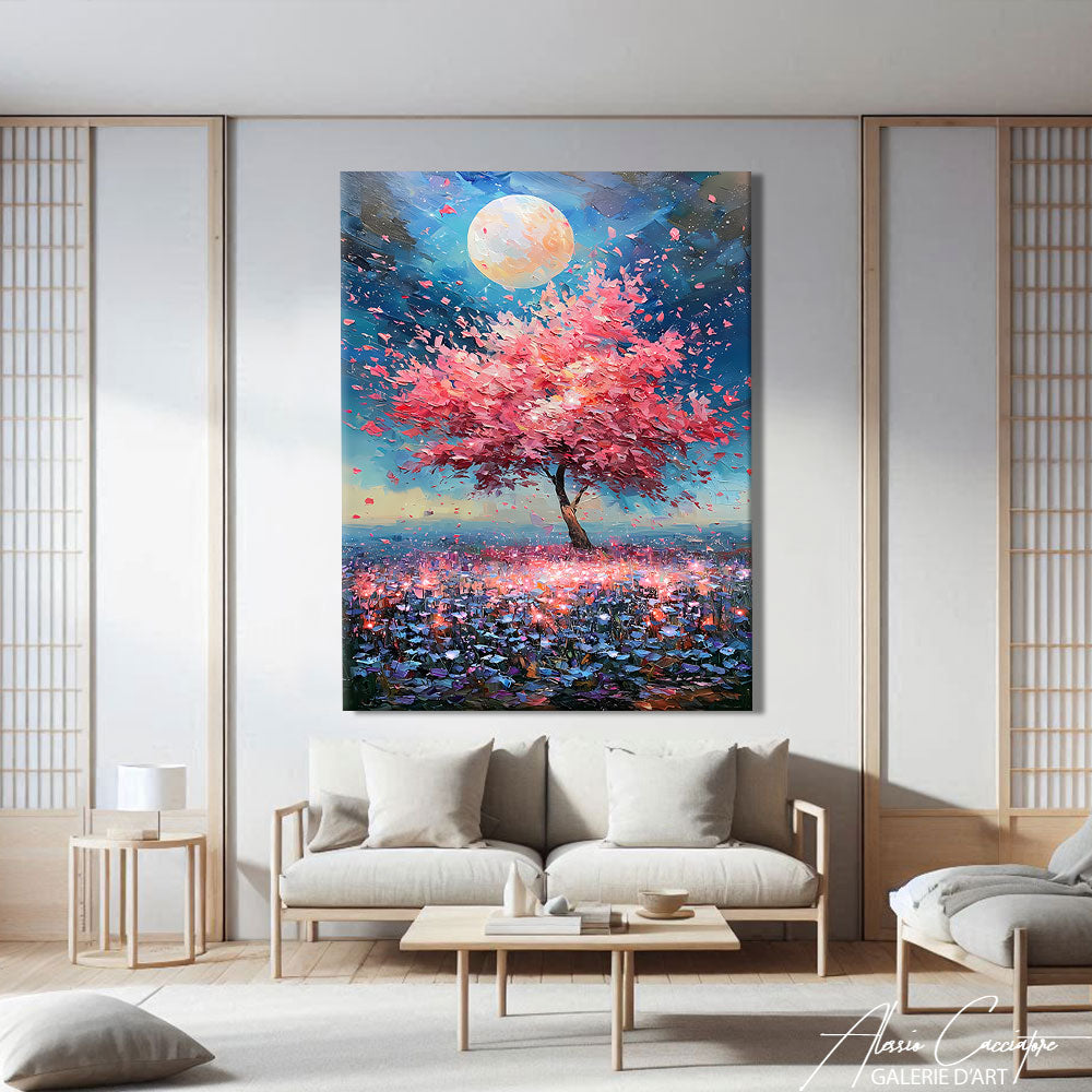 Tableau Japonais Cerisier Bleu