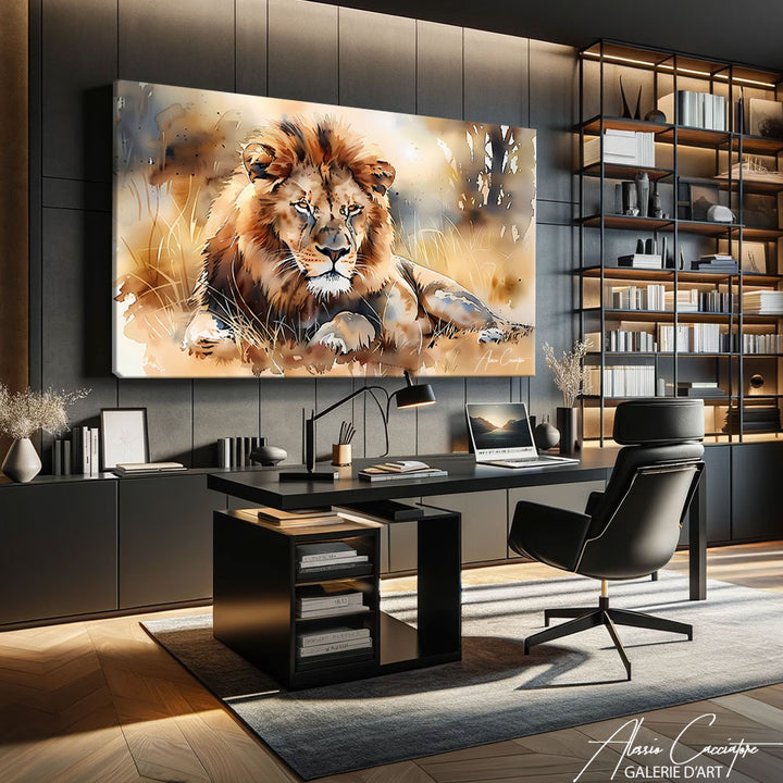 tableau lion decoration