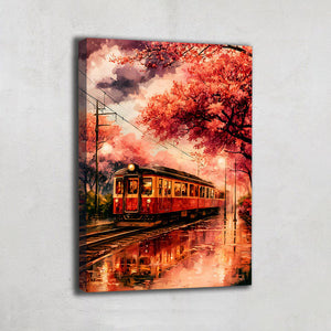 TABLEAU CERISIER JAPON ROUGE