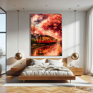 TABLEAU CERISIER JAPON ROUGE