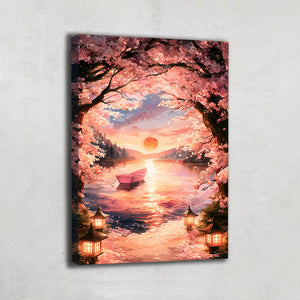 TABLEAU PAYSAGE CERISIER JAPONAIS
