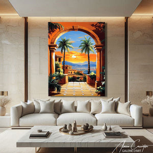 TABLEAU PAYSAGE ORANGE