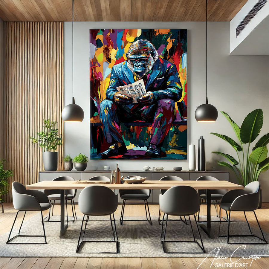TABLEAU POP ART GORILLE – mise en situation