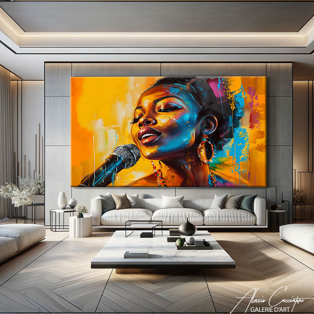 tableau chanteuse peinture