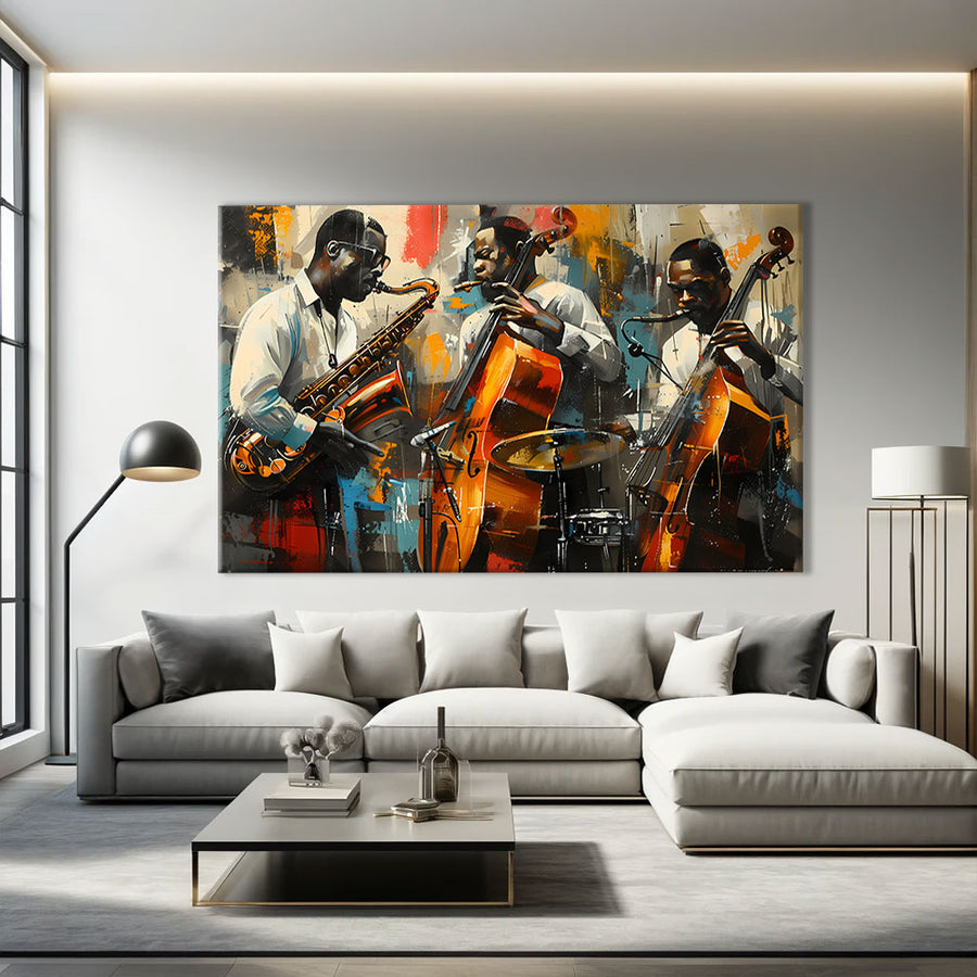 Tableau Toile Jazz – mise en situation