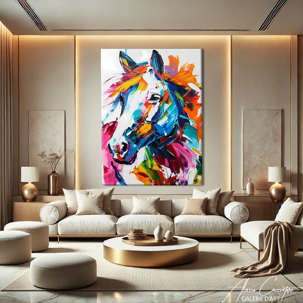 Tableau Cheval Coloré