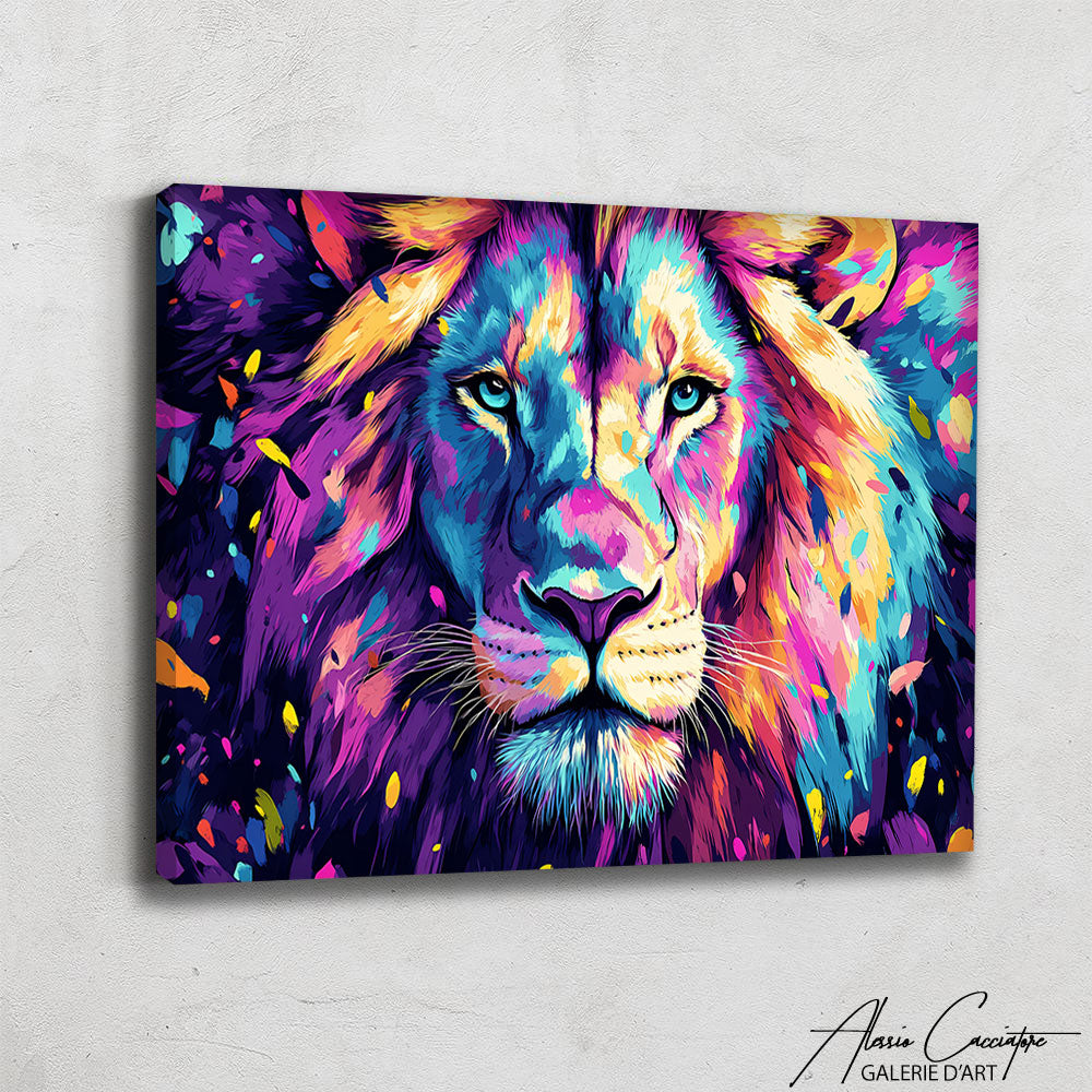 Cadre Lion Pop Art