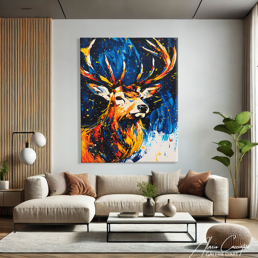 Tableau Cerf Couleur
 – mise en situation
