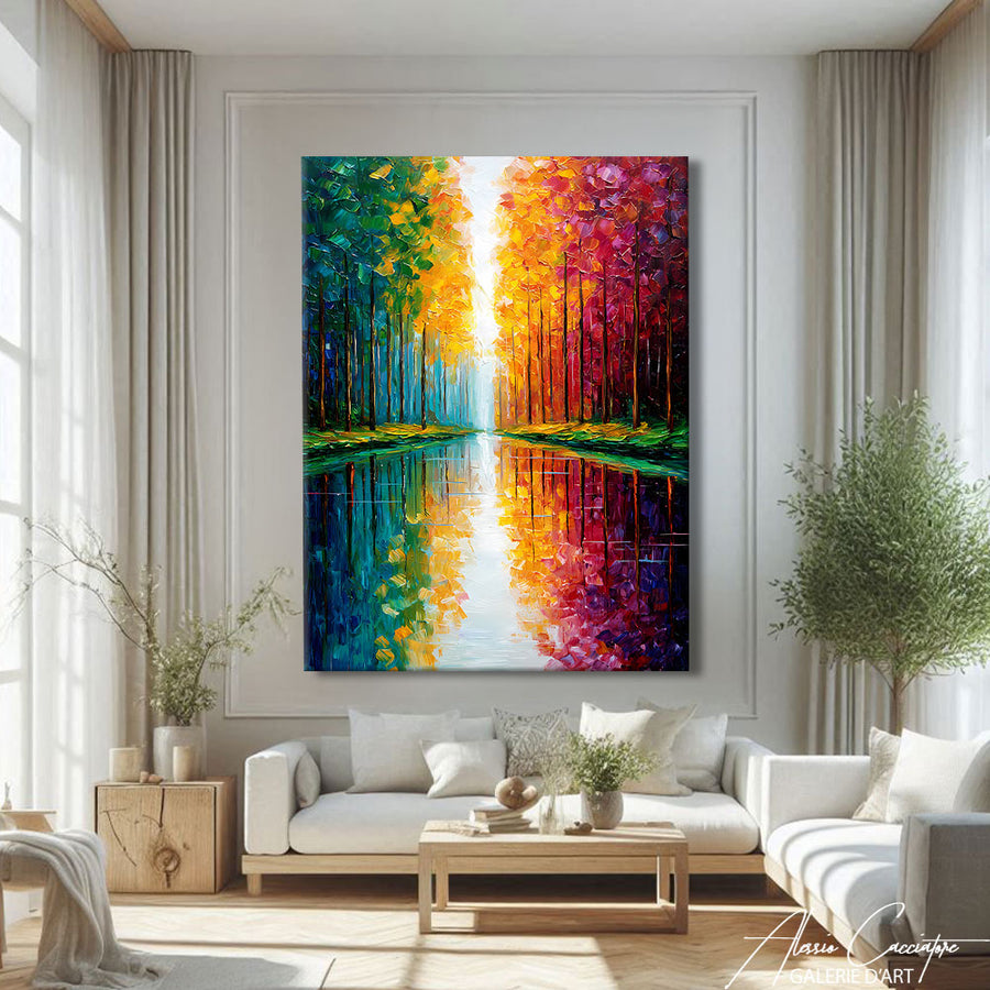 Tableau Aquarelle Foret – mise en situation