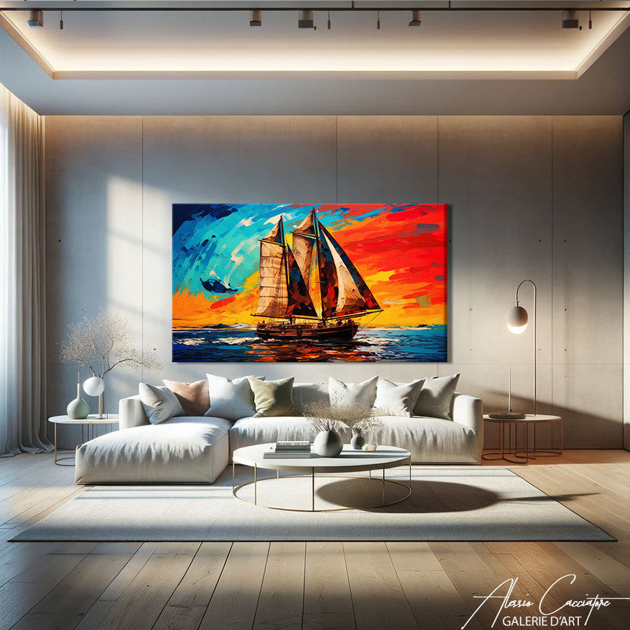 tableau bateau abstrait – mise en situation