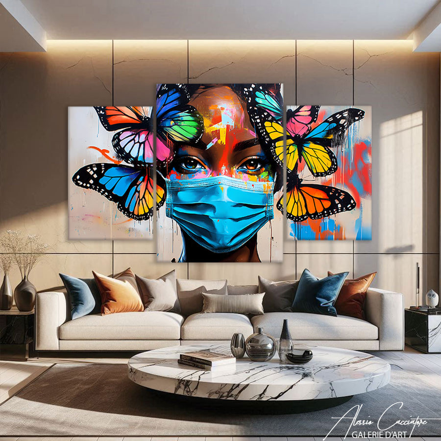 TABLEAU TRIPTYQUE VISAGE – mise en situation