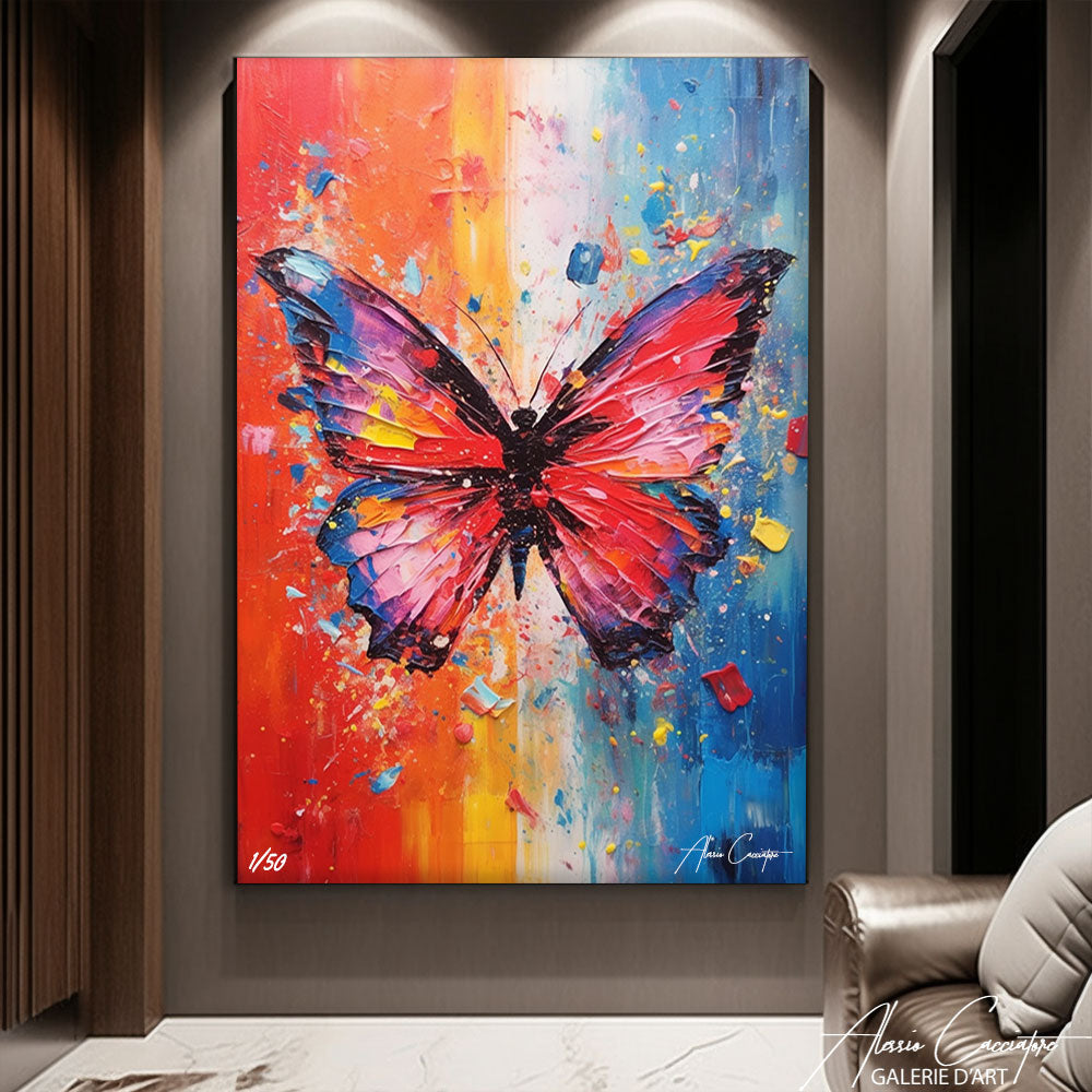 tableau avec papillon