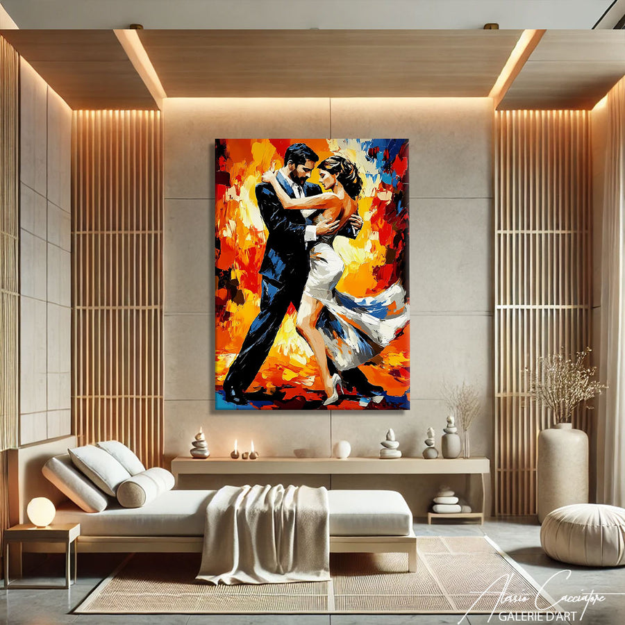 Peinture Couple Abstrait
 – mise en situation