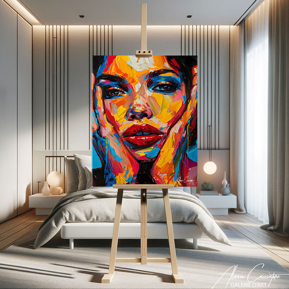 ableau Visage Femme Moderne