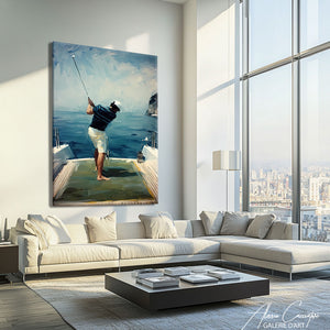 TABLEAU GOLFEUR BLEU