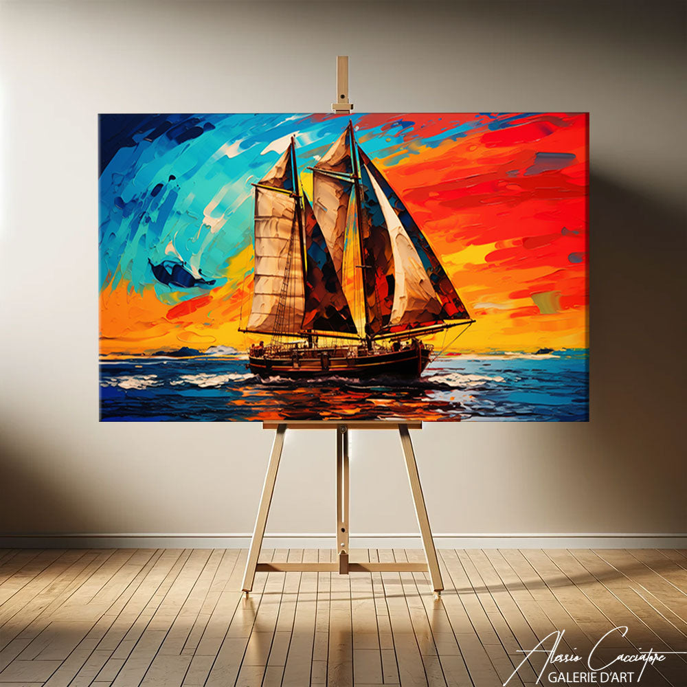 tableau voilier coloré