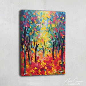 tableau abstrait fleur rose