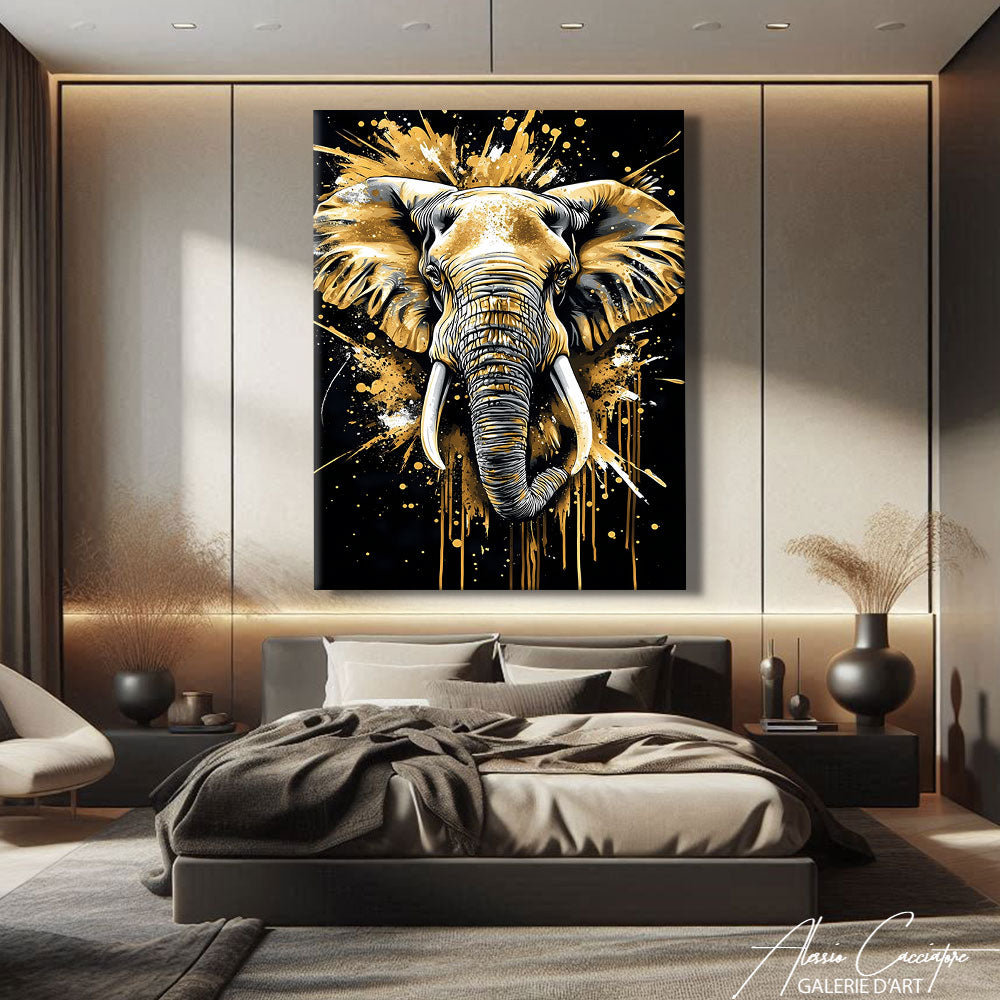 TABLEAU ÉLÉPHANT ABSTRAIT
