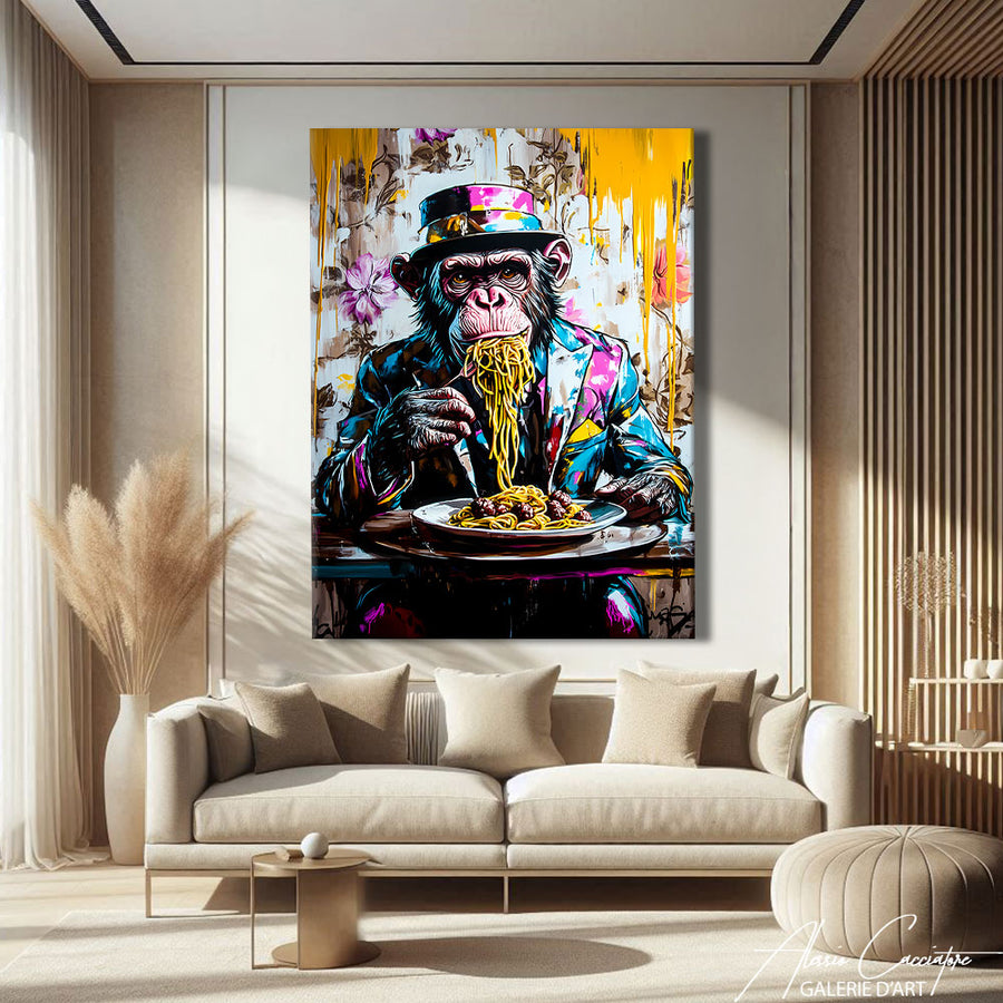 TABLEAU SINGE POP ART – mise en situation