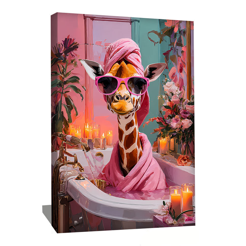 Tableau salle de bain girafe