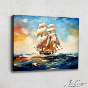 tableau bateau abstrait