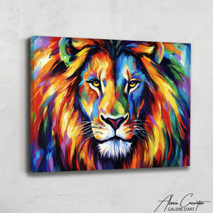 Toile Lion Coloré