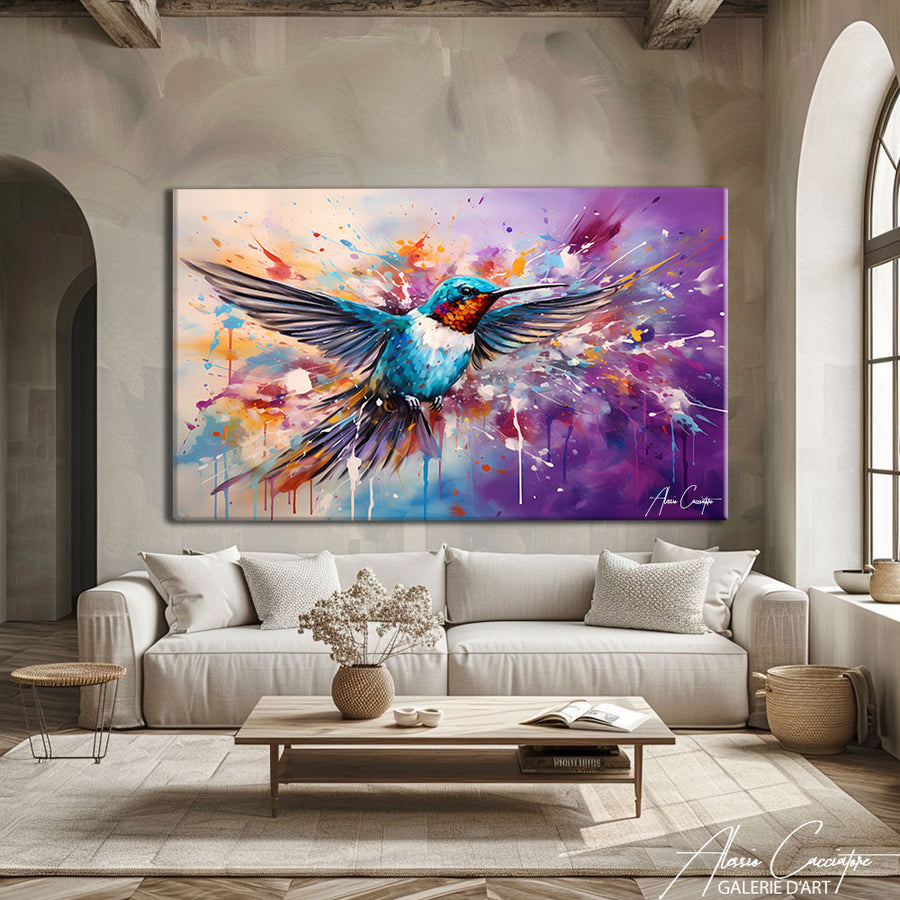 Oiseau Tableau Artiste – mise en situation