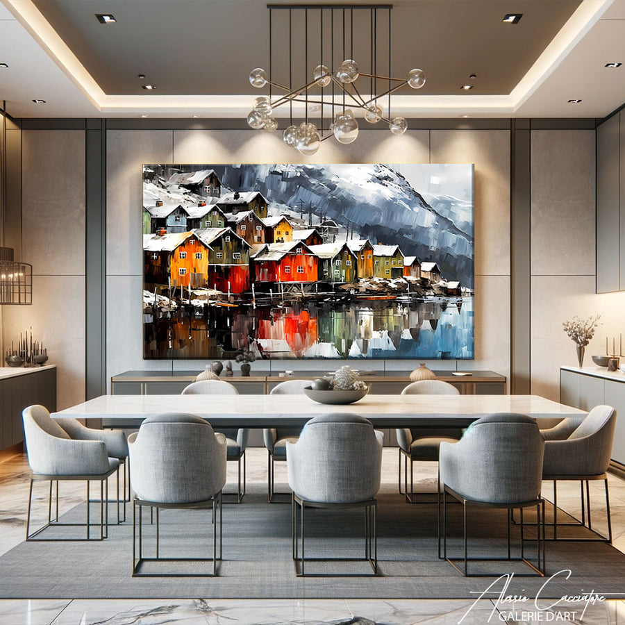 Tableau Paysage Neige – mise en situation