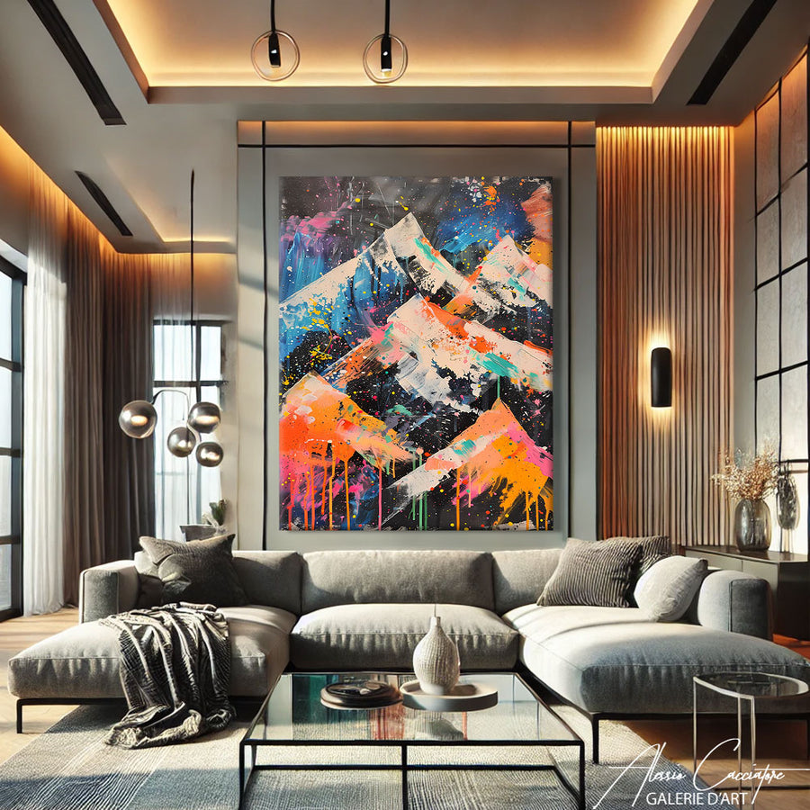 Tableau Peinture Montagne
 – mise en situation