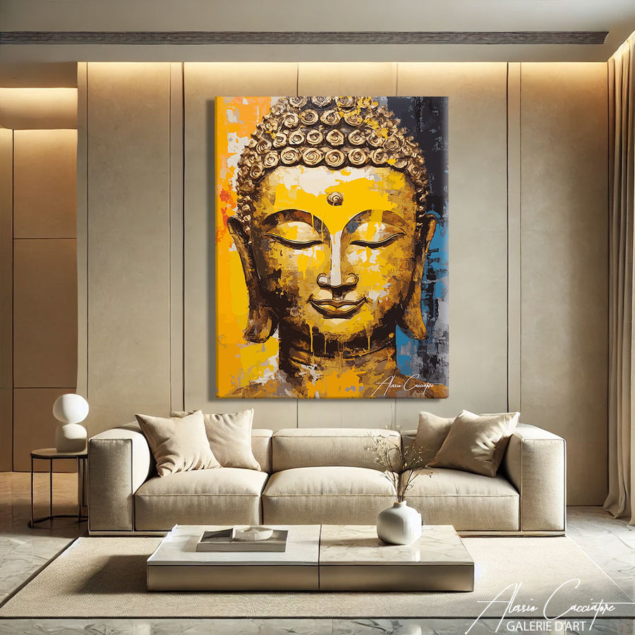 TABLEAU BOUDDHA DORÉ – mise en situation