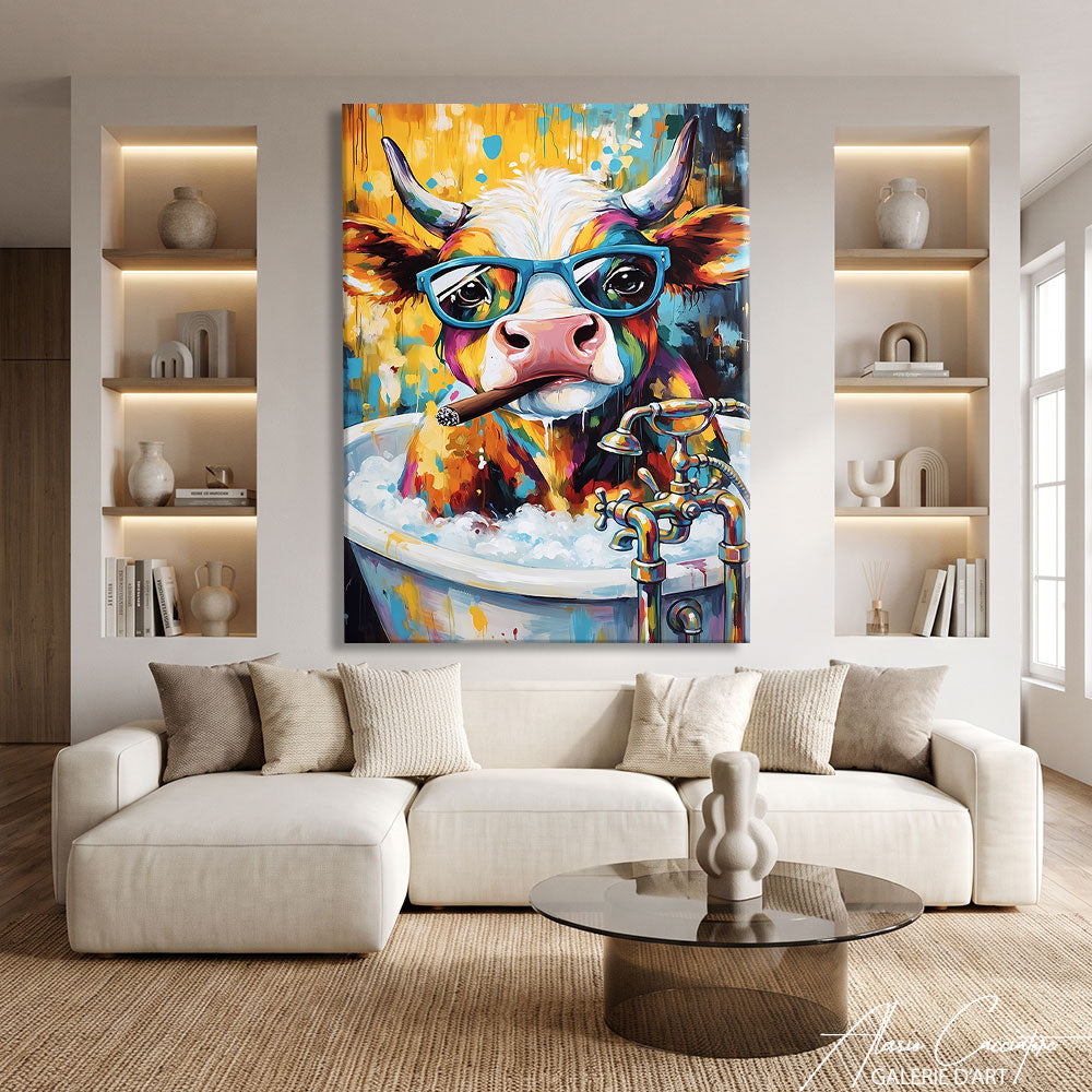 Peinture Pop Art Vache