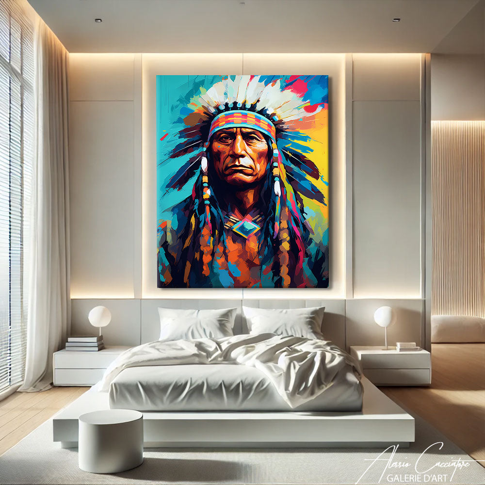 TABLEAU INDIEN COLORÉ