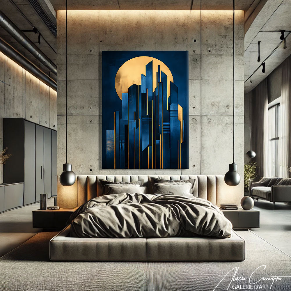 Tableau Moderne Bleu