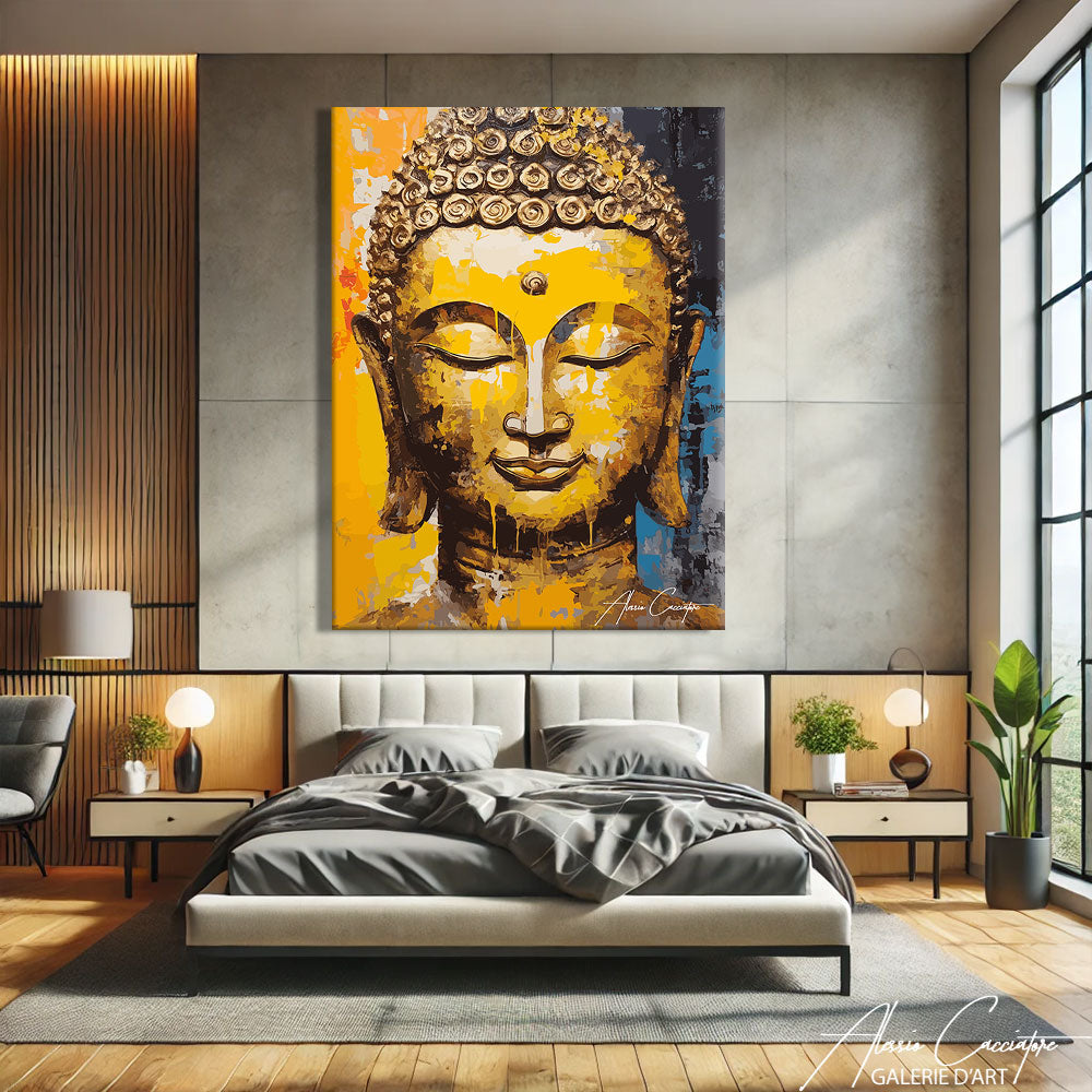 tableau bouddha abstrait