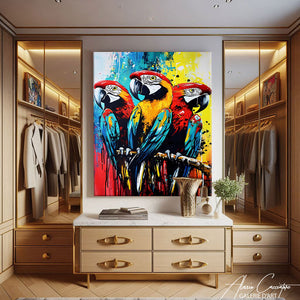 Peinture Sur Toile Perroquet