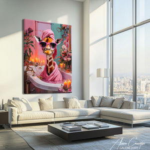 Tableau salle de bain girafe