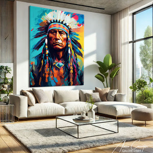 TABLEAU INDIEN TETE