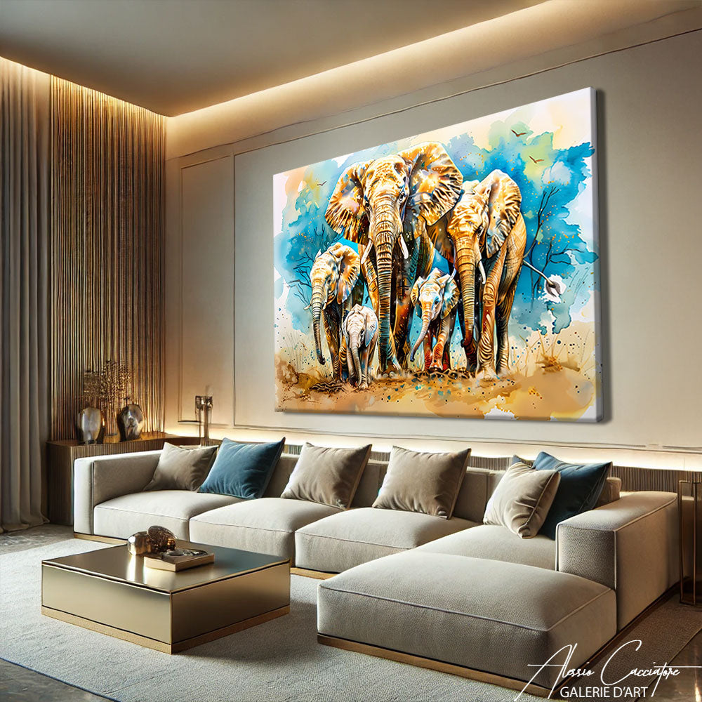TABLEAU FAMILLE ÉLÉPHANT
