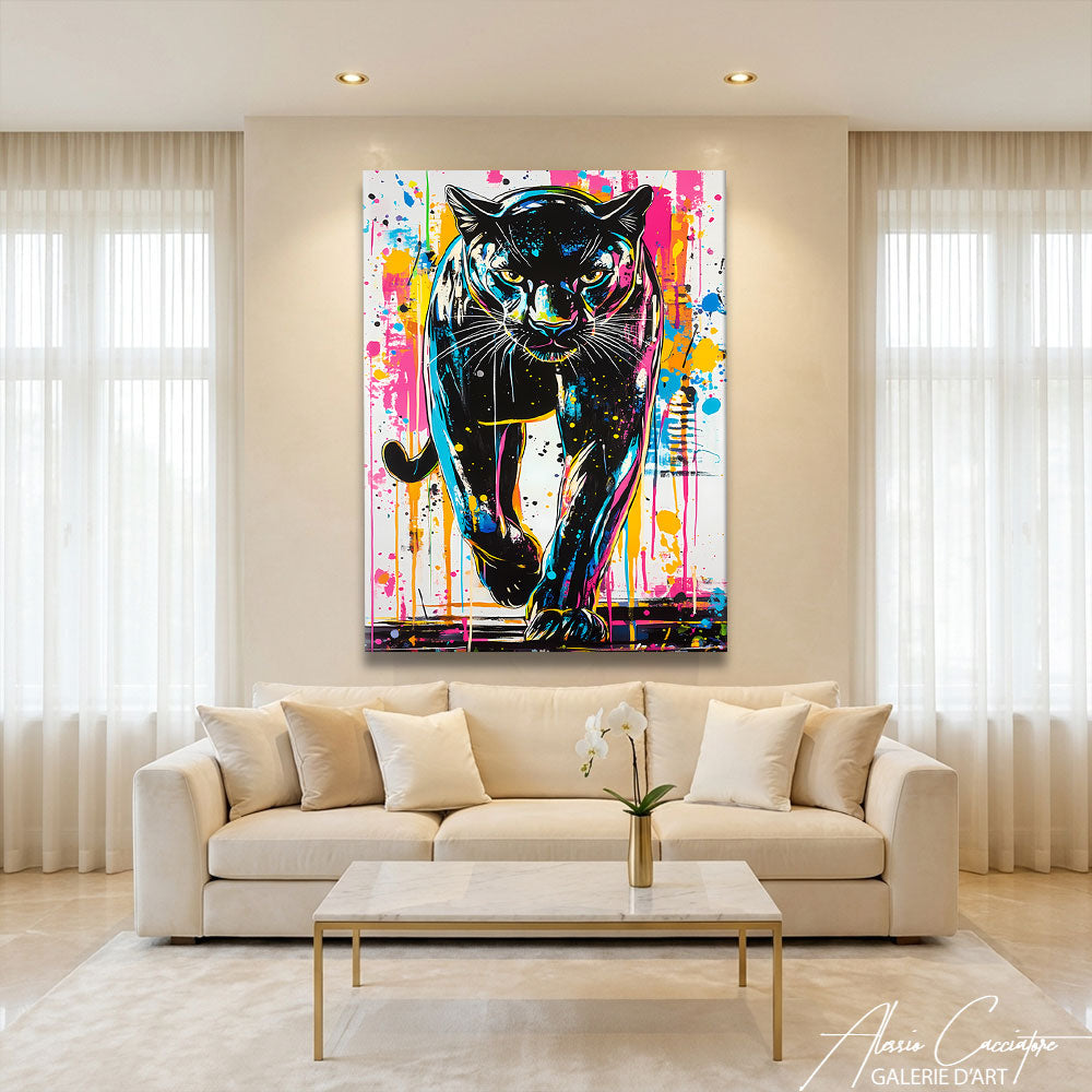 Peinture Panthere Noir