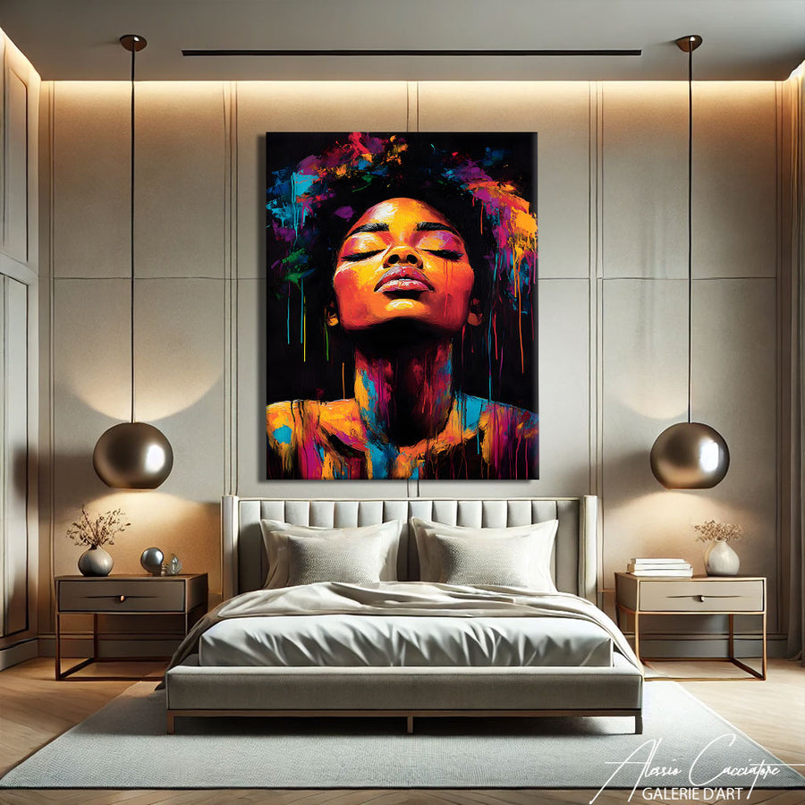 Tableau Femme Africaine sur Toile – mise en situation