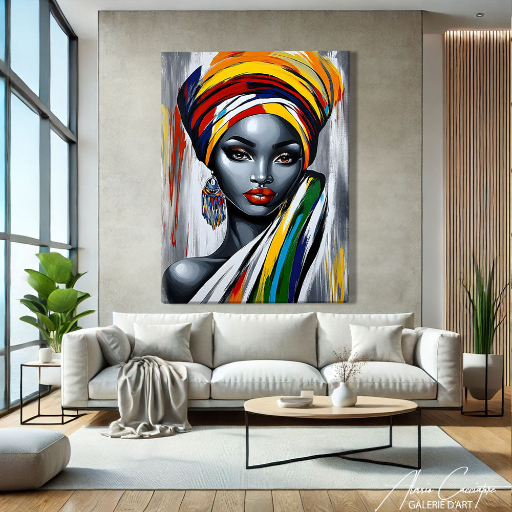 Art Africain Peinture Femme